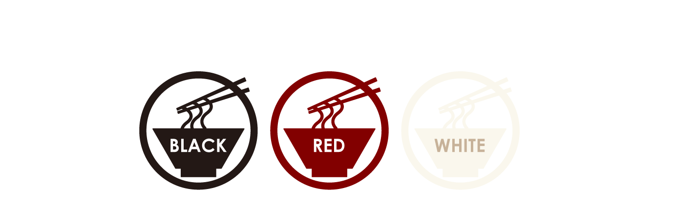 ブラック・レッド・ホワイトの3種類で主に構成/九州の味、熊本ラーメン大悟
